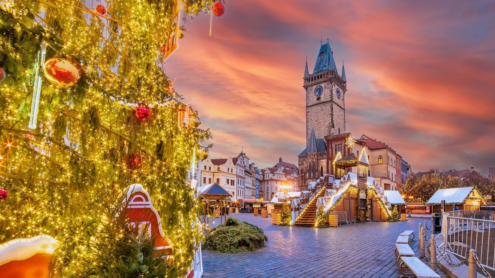 Piękny jarmark bożonarodzeniowy w Pradze, Europa