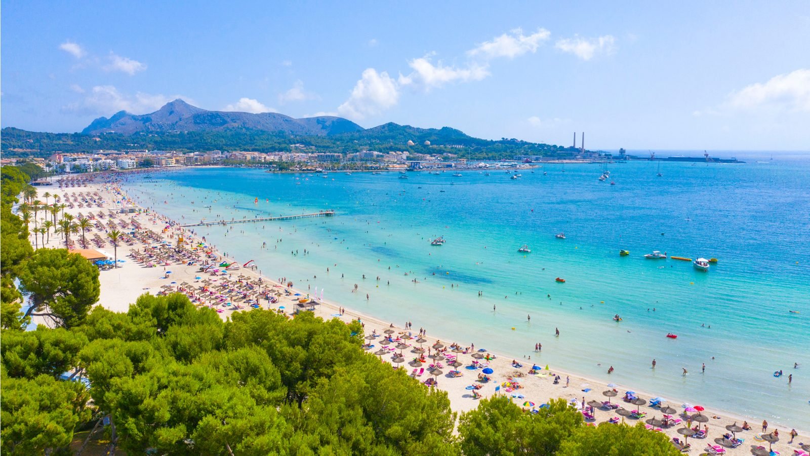 Widok z góry na Playa de Alcúdia