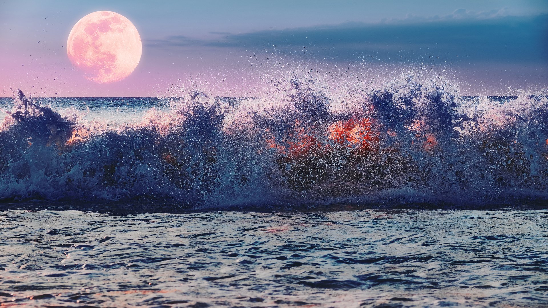 księżyc nad morzem