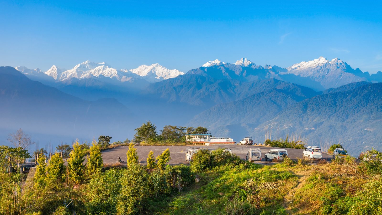 Punkt widokowy Kangchenjunga w Pelling w Zachodnim Sikkimie w Indiach.