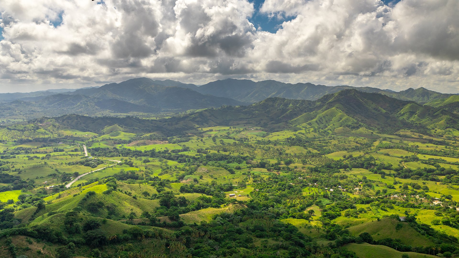 PAnoramiczny krajobraz Republiki Dominikany. Montaña Redonda Miches