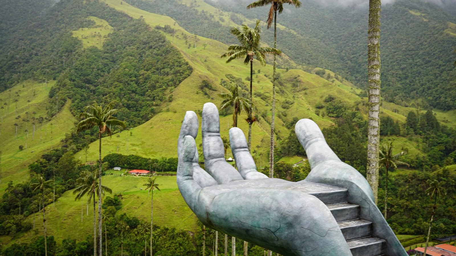 Gigantyczna ręka, Cocora Valley, Salento, Quindio, Kolumbia