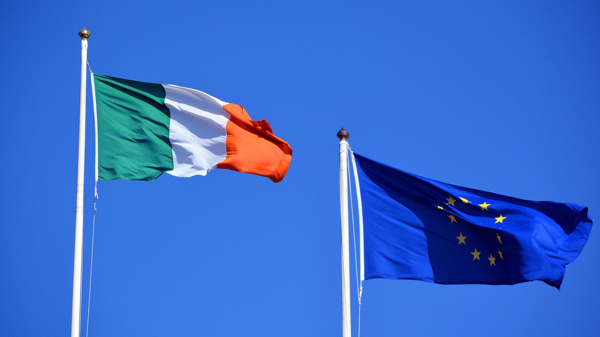 Flaga Irlandii i Unii Europejskiej
