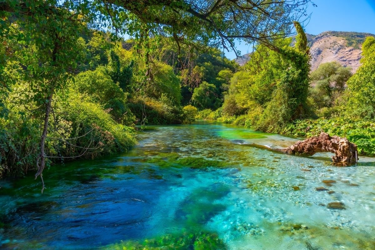 The blue waters of Blue Eyes make this attraction popular