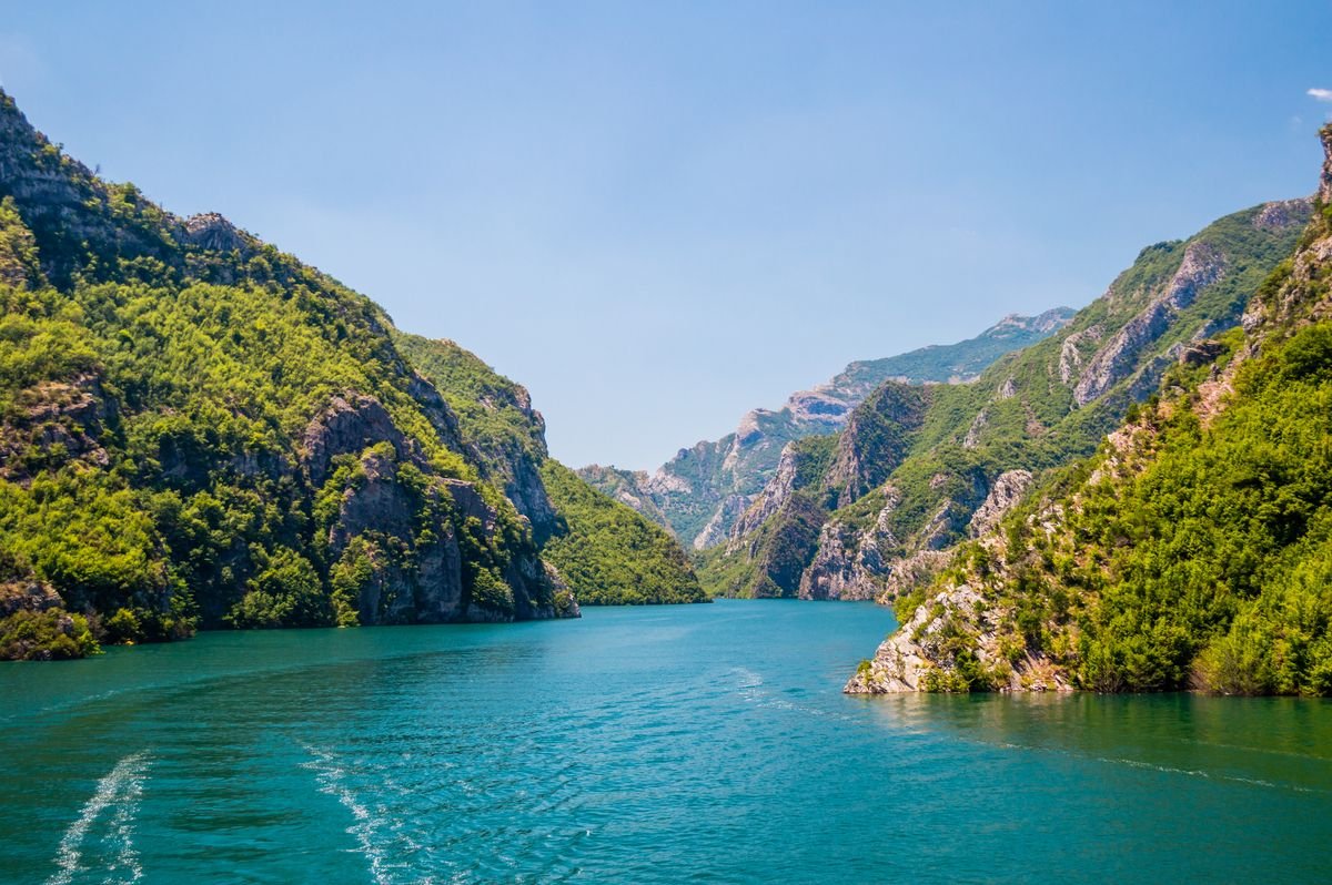 Lake Koman in Albania