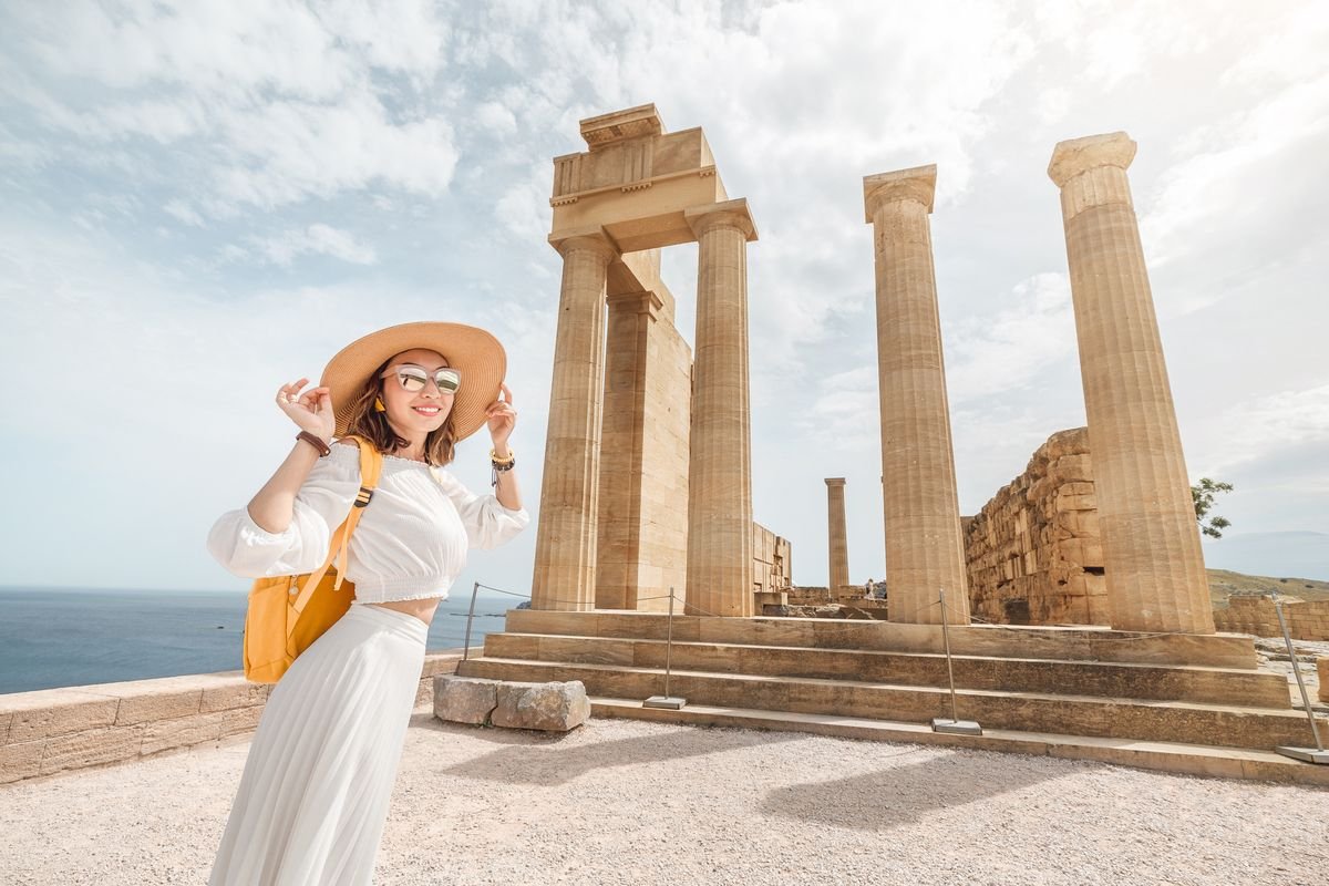 A tourist on a city break in Athens