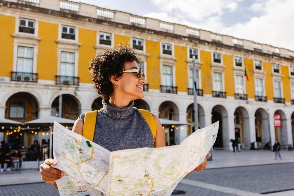 Tourist with a map