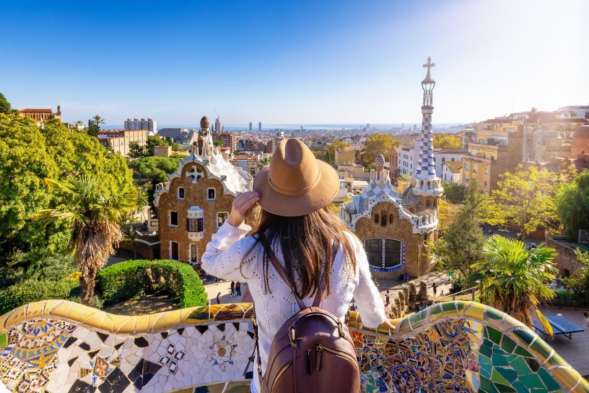 A tourist on a city break in Europe