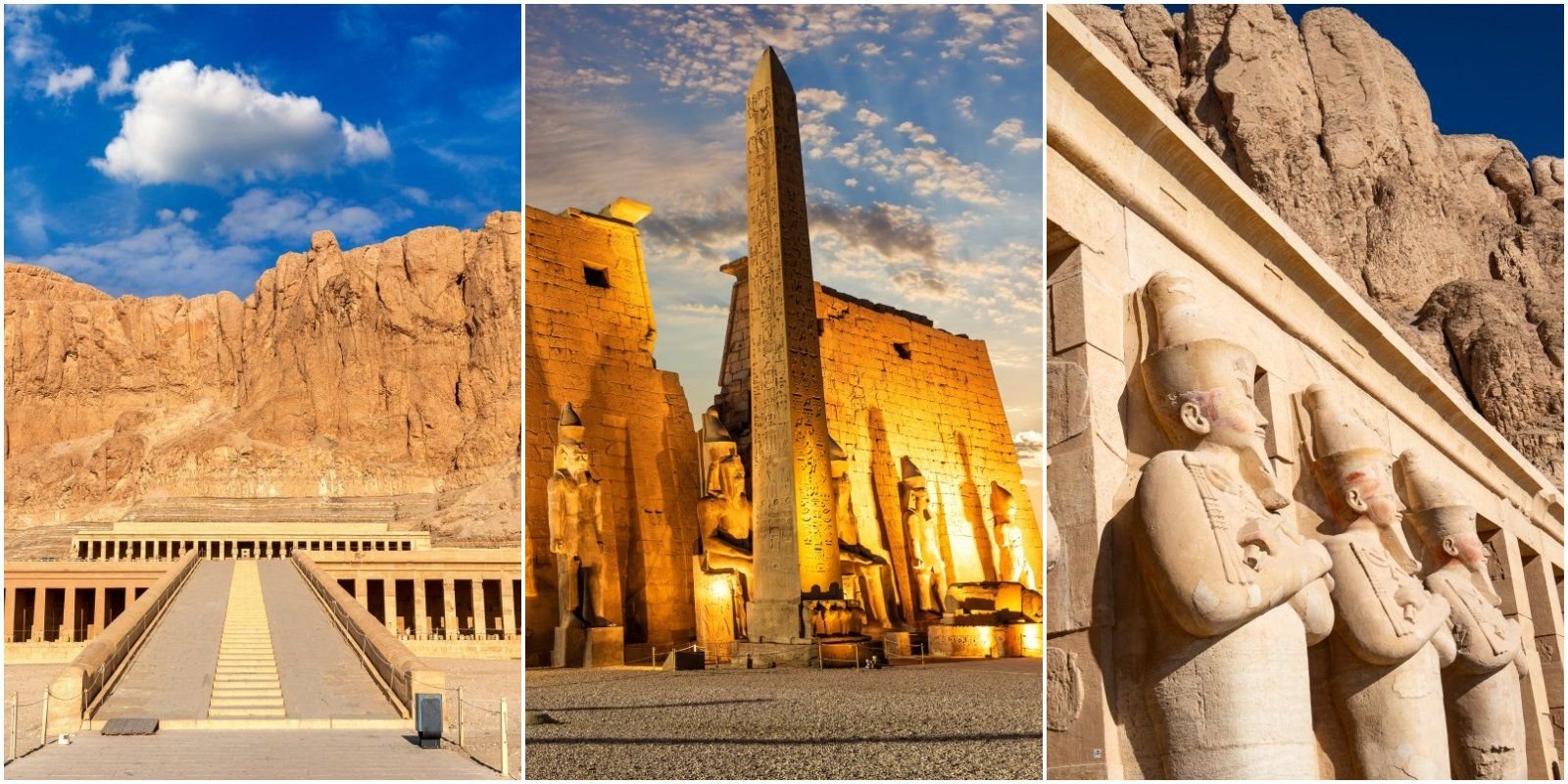 Świątynie w Luksorze - Karnak, aleja Sfinków i świątynia Hatszepsut