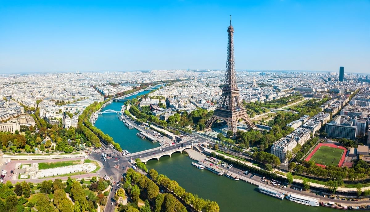 Eiffel Tower from a bird's eye view