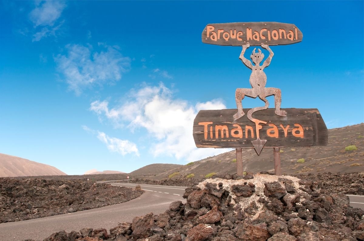 Sign to Timanfaya National Park