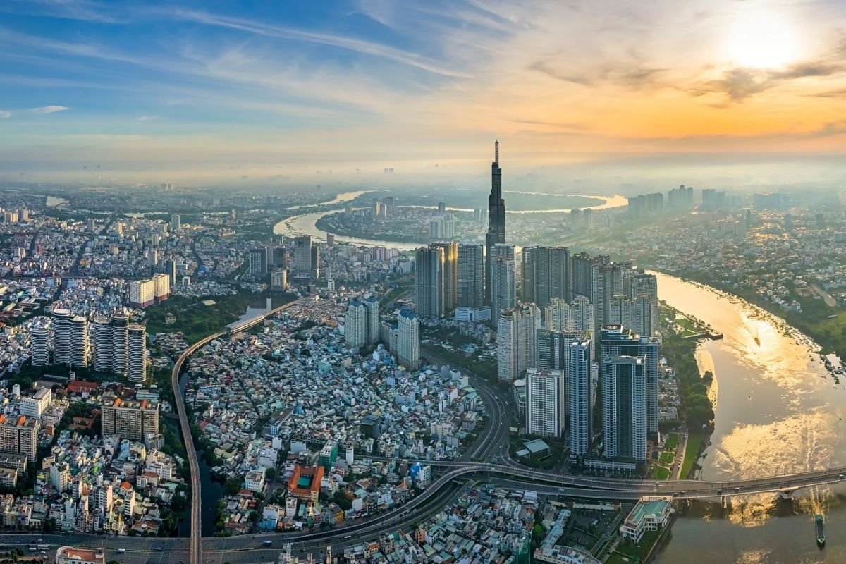 Panorama Ho Chi Minh w Wietnamie