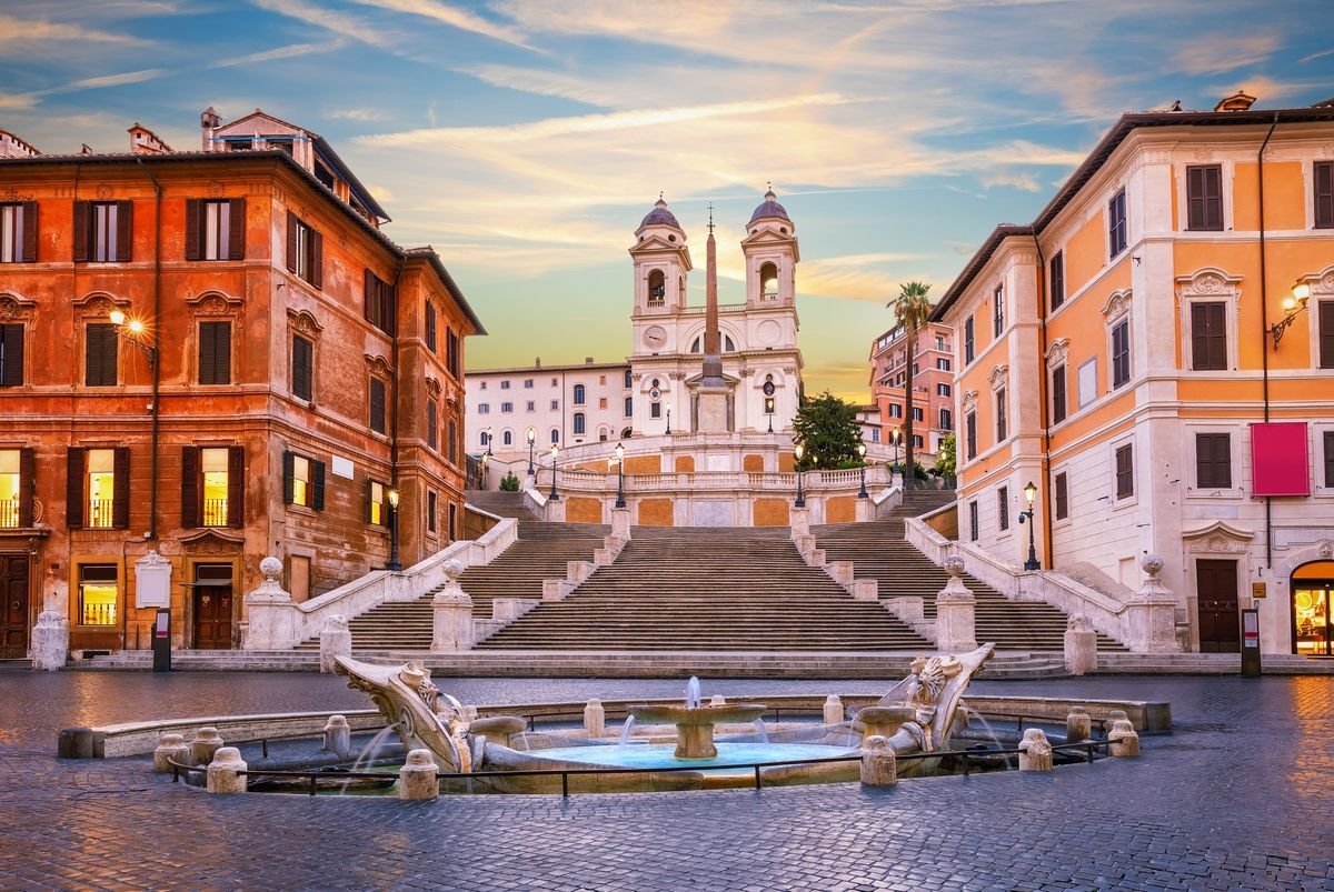 Piazza di Spagna i schody hiszpańskie w sercu Rzymu