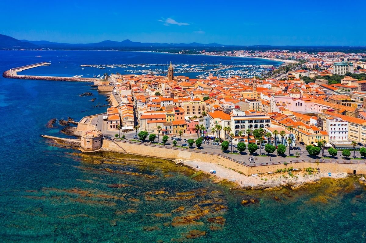 Alghero in Sardinia from a bird's eye view