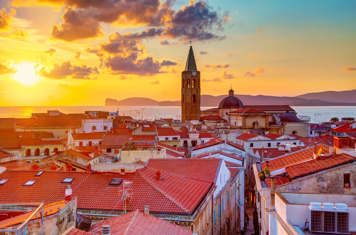 A tower overlooking Alghero in Sardinia