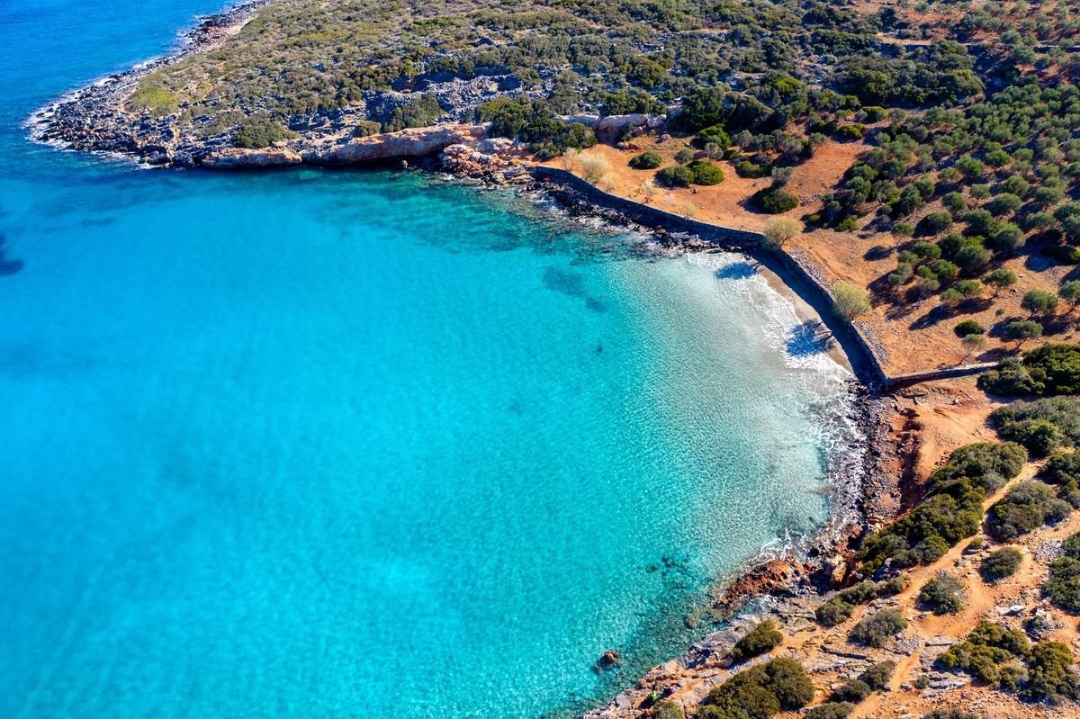 The coast of Spinalonga Island