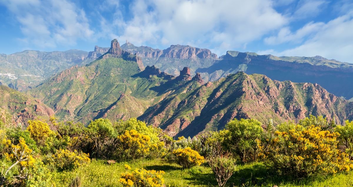Krajobraz na Gran Canaria na wyspach kanaryjskich