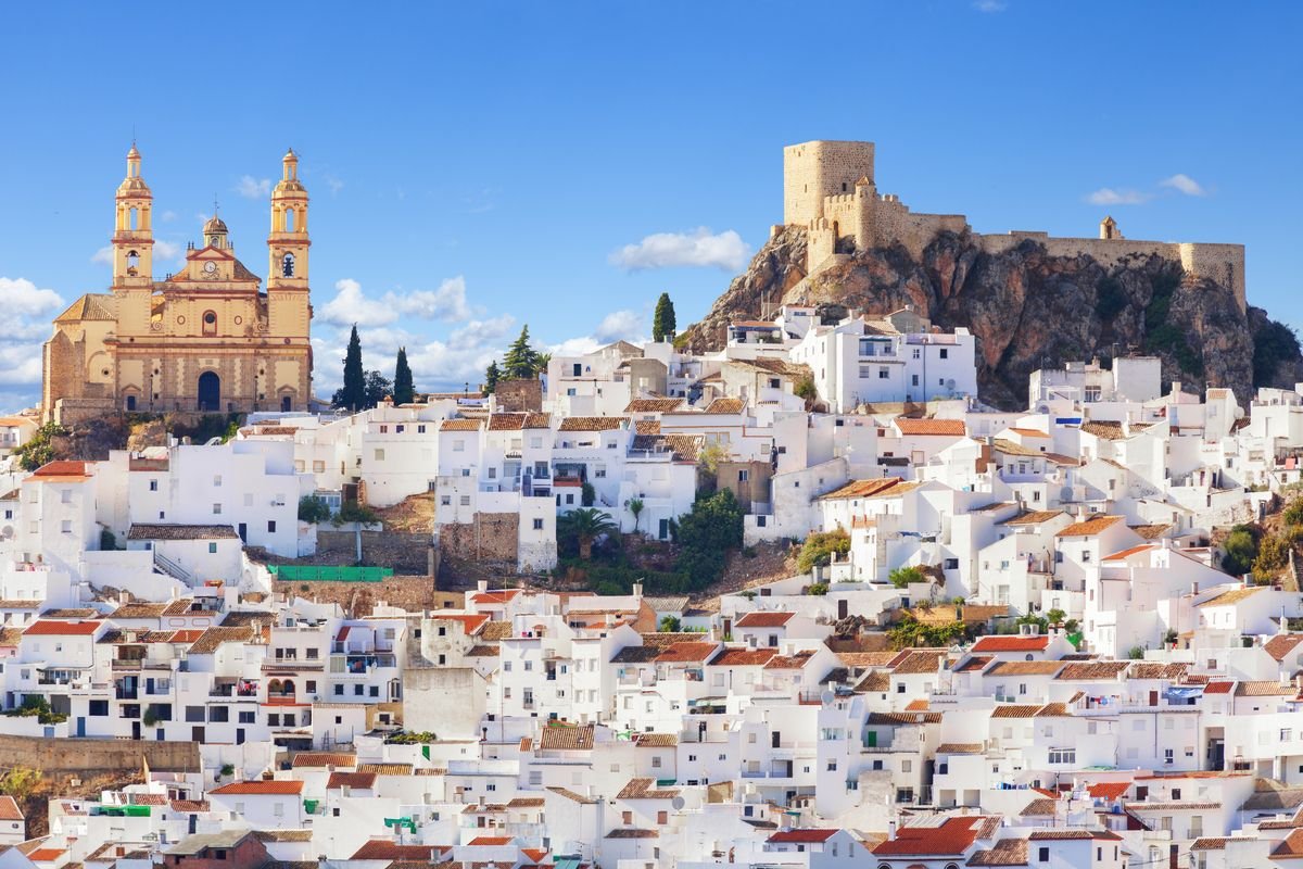 View of the white town in Andalusia, Spain