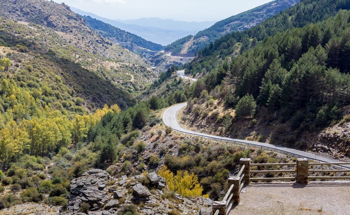 Trail through the Sierra Nevada Mountains in Spain