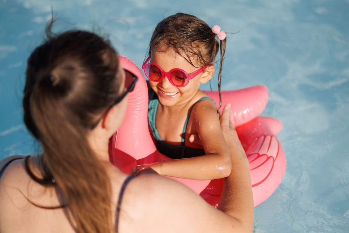 Vacation with a child at the pool