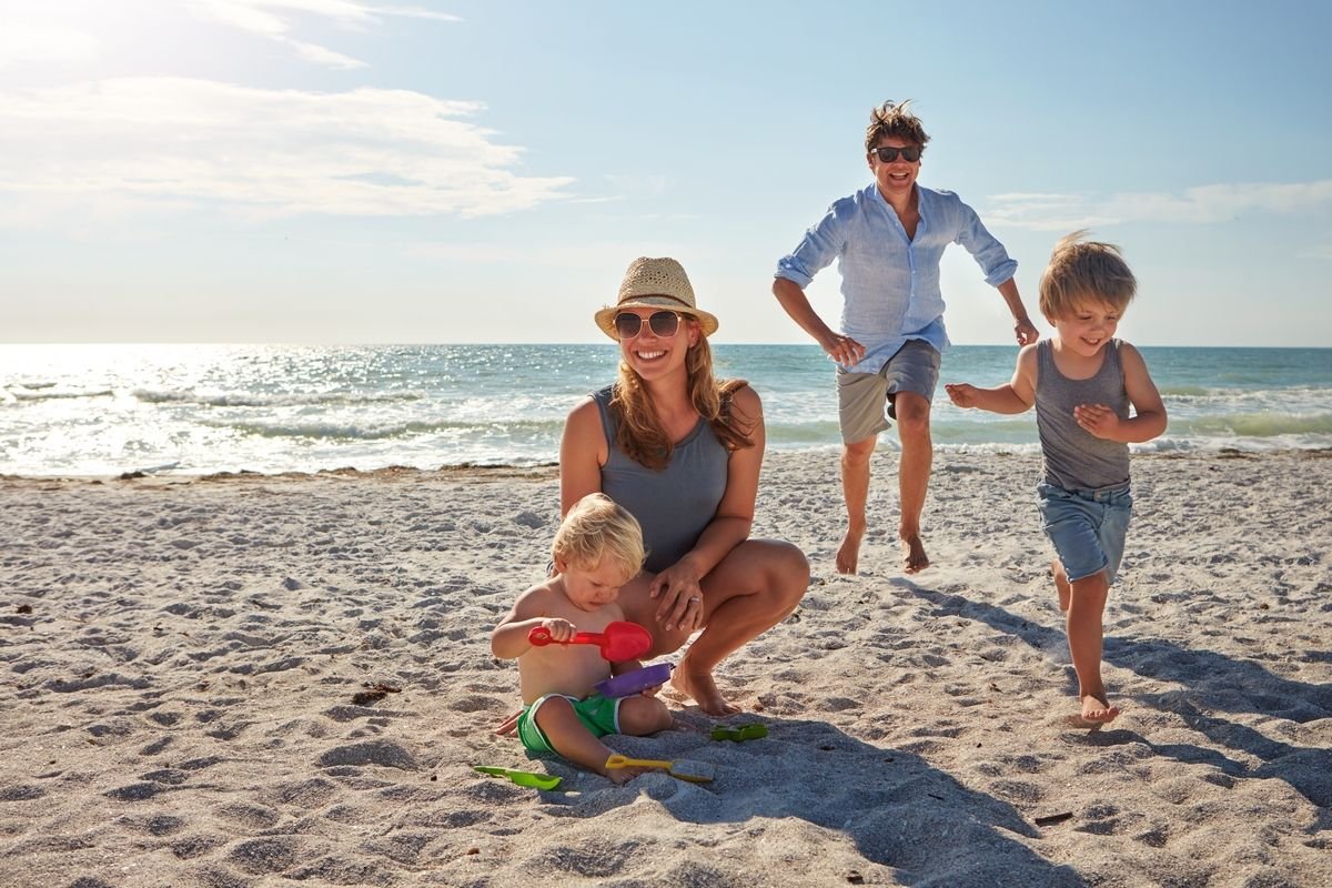 Family on the beach