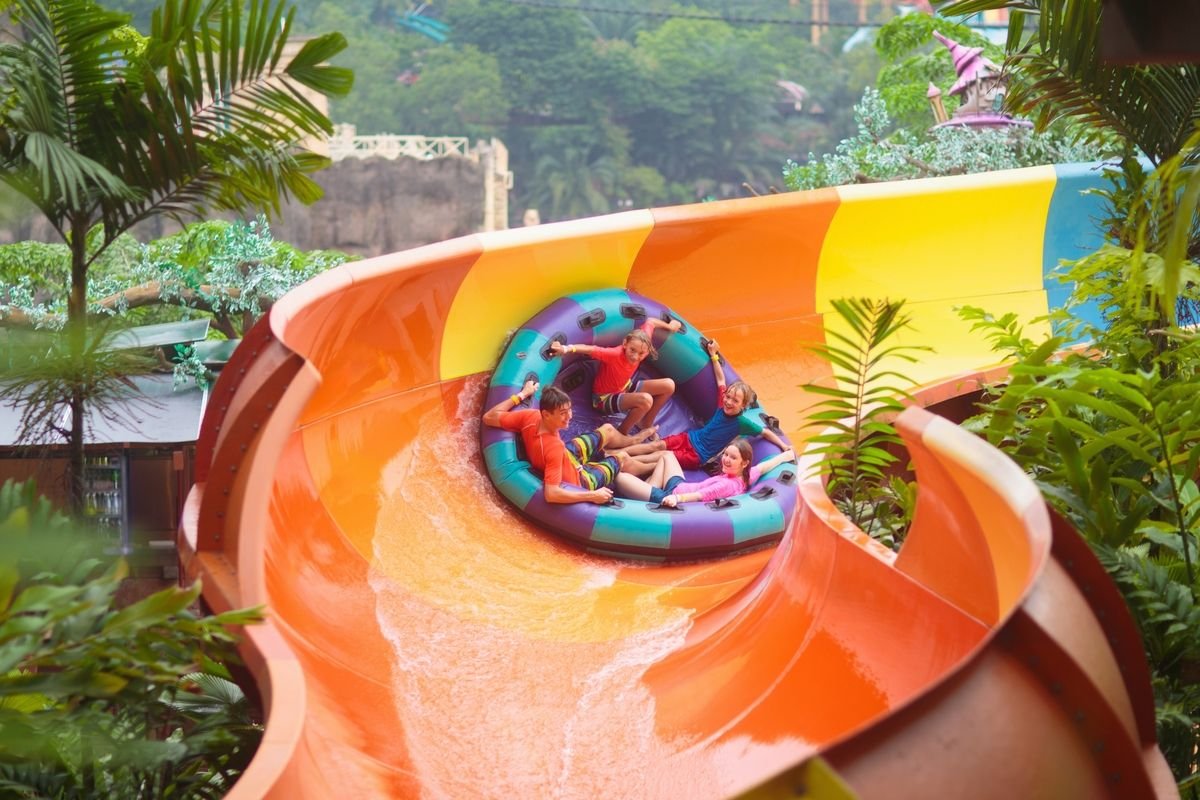 Children at the water park