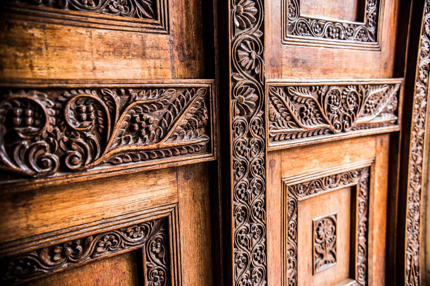 In Stone Town you can see wooden carved doors