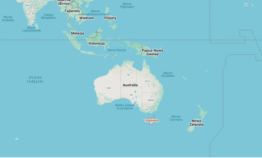 Tasmania mapa