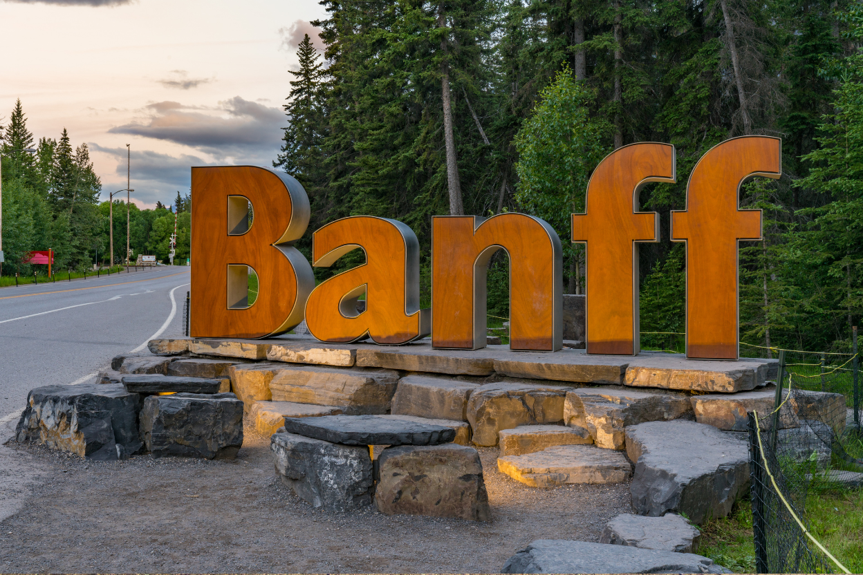 Banff alberta canada sign